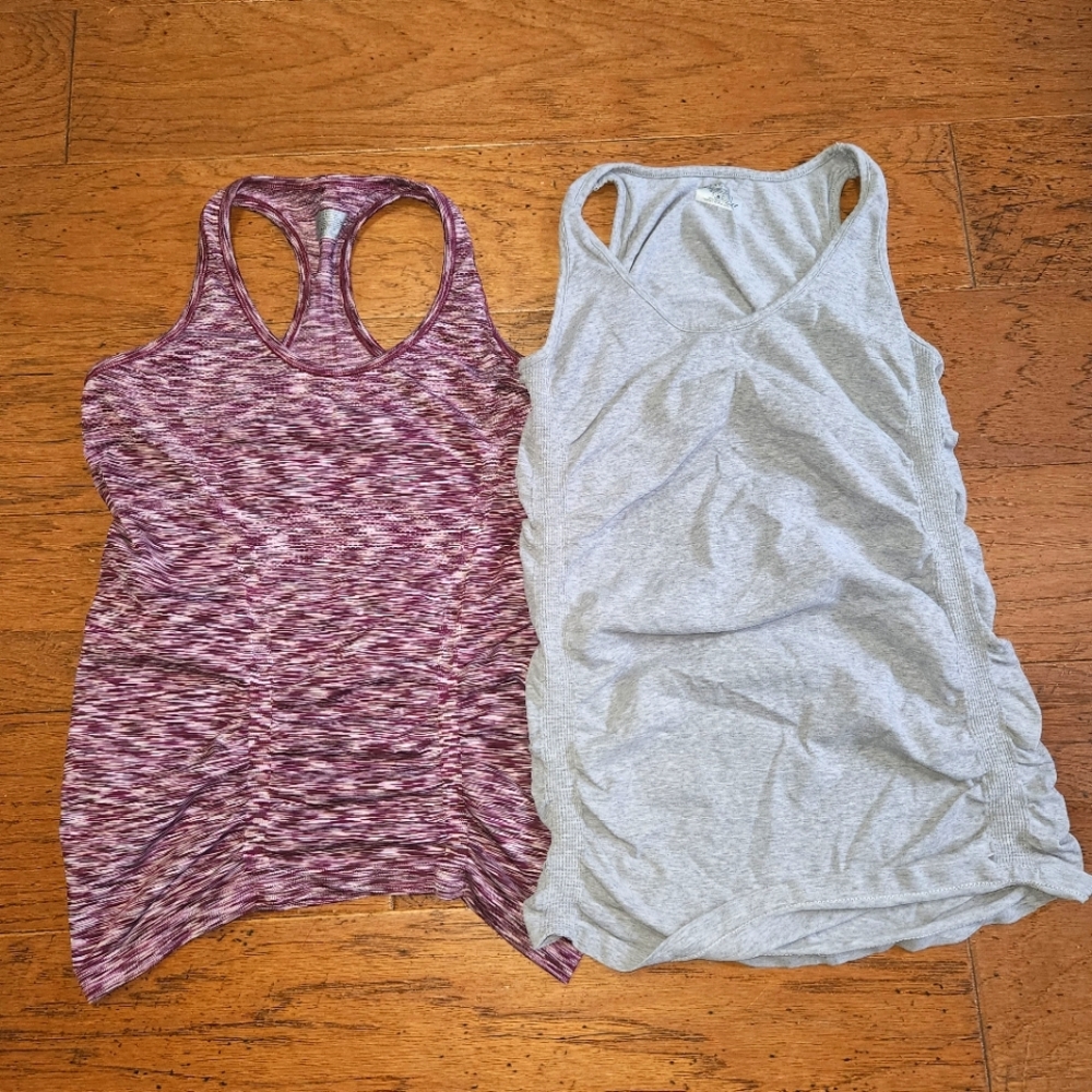 Athleta Women's Fastest Track Tank&Ruched Tank top. Lot of 2 Medium.